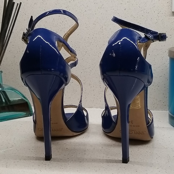 JIMMY CHOO blue patent leather pumps(size 5.5) - Picture 4 of 7